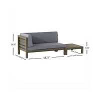 Oana Left Corner Bench And Coffee Table. Dark Grey