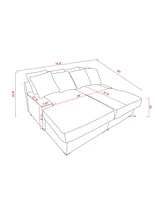 74.8" Modern Luxury Twins Sofa Couch for Living Room Quality Corduroy Upholstery Sleeper Sofa Bed Daybed Navy Blue