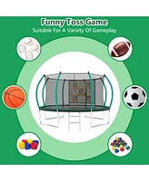 Simplie Fun 12FT Trampoline, Outdoor Trampolines for Kids and Adults, Recreational Trampoline with Enclosure Net & Ladder, Round Trampoline Astm Appro