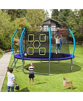 Streamdale Furniture 12FT Trampoline with Enclosure - Recreational Trampolines with Ladder, Astm Approval Outdoor Trampoline for Kids