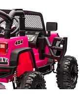 24V Kids Ride On 400W Electric toy car W/Parents Control, Four-wheel suspension, Front and rear Led searchlight, With Bluetooth, MP3,Usb, Music, Volum
