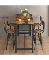 Streamdale Furniture 5-Piece Kitchen Counter Height Table Set, Bar Table with 4 Chairs