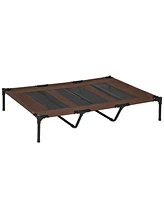 48" x 36" Elevated Breathable Dog Bed Portable Pet Cot w/ Carry Bag Metal Frame Breathable Mesh Indoor and Outdoor Tan