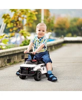 Streamdale Furniture Kids Push Ride On Car with Working Pa System and Horn, Police Truck Style Foot-to