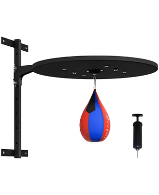 Simplie Fun Adjustable Speed Bag Platform, Wall Mounted Punching Bag with 360-Degree Swivel for Home Fitness