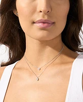 Michael Kors Sterling Silver Halo Double Layer Necklace