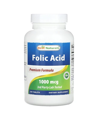 Best Naturals Folic Acid 1000 mcg (Vitamin B9), 240 Tablets (1000 mcg)