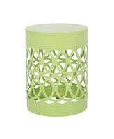 Modern Metal End Table Set With Cut Iron Design (Set Of 2)