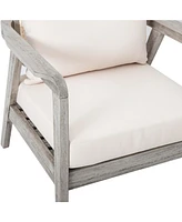 (Set Of 2) Outdoor Acacia Wood Patio Club Chair, Patio Furniture, Waterproof Thick Cushion Deep Seating for Porch, Garden, Backyard, Balcony, Weight C