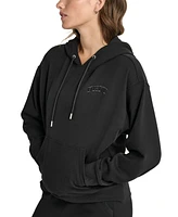 Dkny Women's Varsity Embroidered-Logo Pocket Hoodie