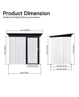 Streamdale Furniture Metal garden sheds 5ftx3ft outdoor storage sheds White+Black