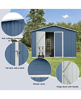 Streamdale Furniture Metal garden sheds 10ftx12ft outdoor storage sheds blue