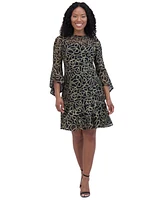 Jessica Howard Petite Bell-Sleeve Sequined A-Line Dress