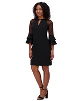 Jessica Howard Petite Ruffled 3/4-Sleeve Sheath Dress