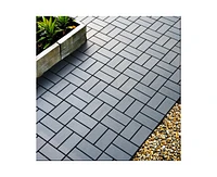 Simplie Fun Plastic Interlocking Deck Tiles, 44 Pack, 12" x12", Waterproof, All Weather, Patio Decking Tiles for Poolside, Balcony, Backyard, Bathroom