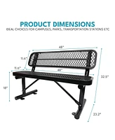 Streamdale Furniture 4 ft. Outdoor Steel Bench with Backrest in Black