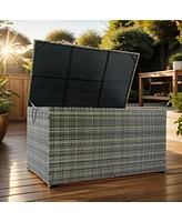 Streamdale Furniture Outdoor Storage Box, 200 Gallon Wicker Patio Deck Boxes with Lid, Outdoor Cushion Storage for Kids Toys, Pillows, Towel