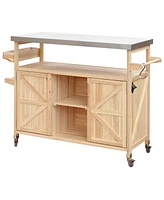 Outdoor Kitchen Island with 1.2" Stainless Steel Top