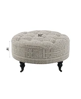 Streamdale Furniture Upendo Ottoman w/Casters, Pattern Fabric