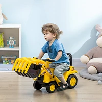 Streamdale Furniture Kids Excavator Ride-on Pulling Cart with Sound Effects, Kids Digger Sit n Scoot Ride