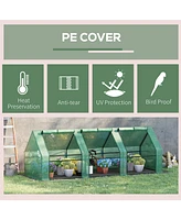 Simplie Fun 9' x 3' x 3' Portable Mini Greenhouse Outdoor Garden with Large Zipper Doors and Water/Uv Pe Cover, Green