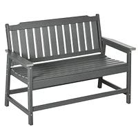 Simplie Fun Outdoor Bench, 2-Person Park Style Garden Bench with All