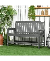 Streamdale Furniture Outdoor Bench, 2-Person Park Style Garden Bench with All