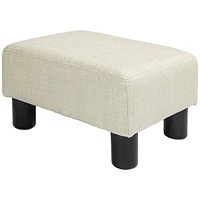 Streamdale Furniture Ottoman Foot Rest, Small Foot Stool with Linen Fabric Upholstery and Plastic Legs, Cube Ottoman for Living Room