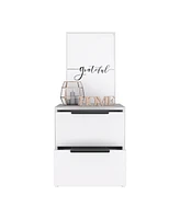 Depot E-shop Egeo Nightstand, Two Drawers, Superior Top