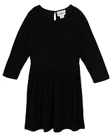 Rare Editions Big Girls Rib Dress with Knit Bow Cardigan, 2-Piece Set