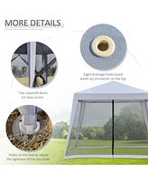 Streamdale Furniture 10'x10' Outdoor Canopy Tent w/ Mesh Walls