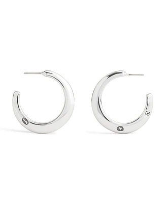 Coach Signature Hallmark Tubular Hoop Earrings