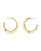 Coach Signature Hallmark Tubular Hoop Earrings