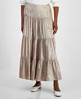 And Now This Women's Metallic Tiered Maxi Skirt, Created for Macy's