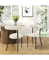 Modern Toothpick Dining Chairs with Curved Backrests (Set of 2)
