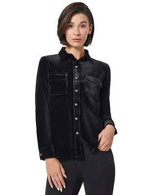 Jones New York Women's Stretch Velour Utility Shirt