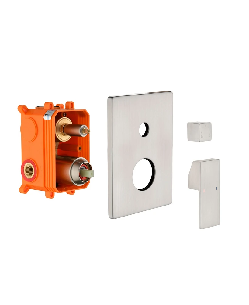 3 Way Outlet Function Solid Brass Shower Diverter Valve Mixer Rough-In Shower Handle Valve Kit Replacement