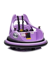 12V ride on bumper car for kids, electric car for kids,1.5-5 Years Old, W/Remote Control, Led Lights, Bluetooth & 360 Degree Spin, Vehicle body with a
