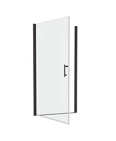 Streamdale Furniture 1 3/8" adjustment, universal pivot shower door, open outside, with 1/4" tempered glass and Matted black finish 2472