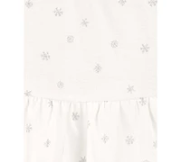 Carter's Baby Girl 2-Piece Snowflake Peplum Bodysuit Pant Set