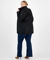 Michael Kors Plus Hooded Water-Resistant Anorak Coat