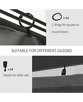 10' x 12' Universal Gazebo Sidewall Set with Panels, Hooks and C-Rings Included for Pergolas and Cabanas, Gray