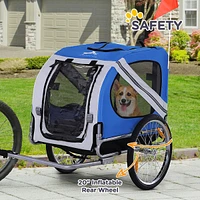 Dog Bike Trailer Pet Cart Bicycle Wagon Cargo Carrier Attachment for Travel with 3 Entrances Large Wheels for Off-Road & Mesh Screen