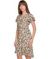 Tommy Hilfiger Women's Floral-Print Ruffled Midi Dress