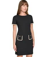 Tommy Hilfiger Women's Colorblocked Pocket Sheath Dress