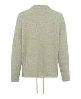 Olsen Women's Zip Front Melange Yarn Cardigan