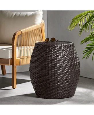 Simplie Fun Outdoor Wicker 14.00" Patio Side Table