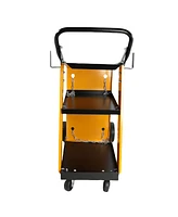 Streamdale Furniture Multi Function 3 tier Welding Cart. gas bottle and accessory storage.Welding Heavy Duty Cart for Tig Mig Welder and Plasma Cutter