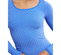 Free People Women's Love Letter Textured Long-Sleeve Top