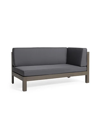 Streamdale Furniture Brava X-Back Right Corner Bench, Dark Grey